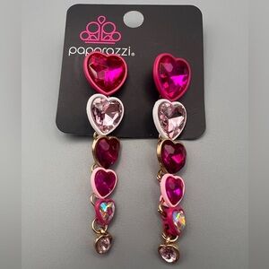 5/$25 Paparazzi Barbie drop Heart Earrings